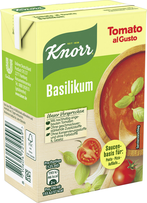 Bild 1 von Knorr Tomato al Gusto Basilikum 370G