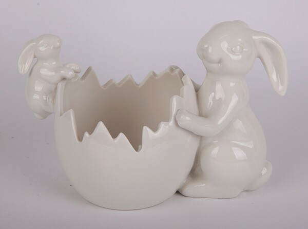 Bild 1 von TrendLine Pflanztopf Hase aus Keramik 18 x 9,8 x 12,4 cm