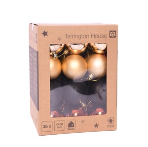 Tarrington House Kugeln Magic Moments, Kunststoff, Ø 6 cm, glänzend, matt und glitzernd, 36 tlg.