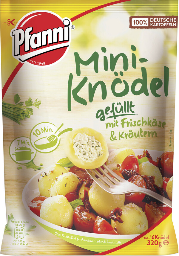 Bild 1 von Pfanni Mini-Knödel gefüllt mit Frischkäse und Kräutern 320 g