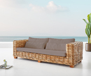 Bild 1 von Lounge-Sofa Nizza Rattan Natur mit braunen Kissen 2-Sitzer