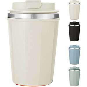 500ml Kaffeetasse Edelstahltasse Wiederverwendbare Kaffeetasse Tragbare Reisekaffeetasse,Weiß