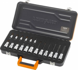 Primaster Mechaniker-Bit-Steckschlüssel-Set 18 teilig, 6,35 mm (1/4) und 12,7 mm (1/2")"