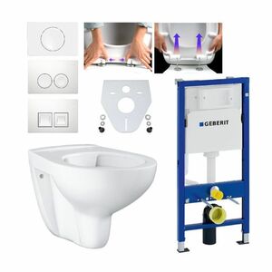 Geberit Duofix Vorwandelement mit Grohe WC spülrandlos mit Beschichtung, Komplett-Set Delta51 weiß