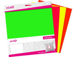 PLOTTIX PX PremiumFlock Neon 30 x 30cm Bundle (4 Stk.) Aufbügelfolie Mehrfarbig