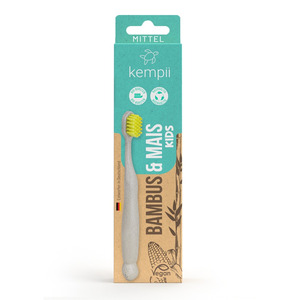 Kempii Bambus & Mais Zahnbürste für Kinder gelb