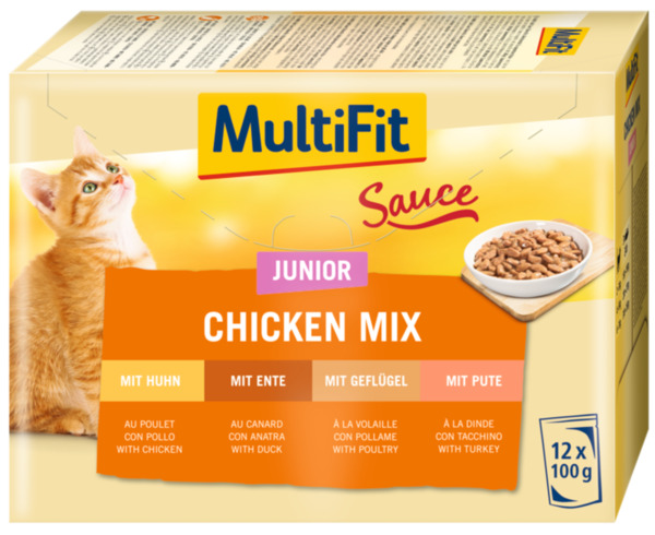 Bild 1 von MultiFit Junior Sauce Chicken Mix Multipack 12x100g