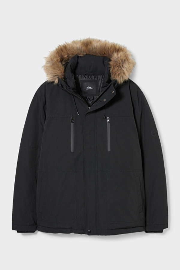 Bild 1 von C&A CLOCKHOUSE-Jacke mit Kapuze und Kunstfellbesatz-recycelt, Schwarz, Größe: 3XL