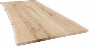 Tischplatte Eiche massiv mit Waldkante 2400 x 1000 x 38 mm
