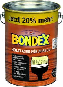 Bondex Holzlasur für Außen
, 
4,8 l, rio palisander + 20% Inhalt