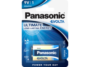 PANASONIC 6LR61EGE/1BP Evolta 9 Volt Batterie, Alkaline,