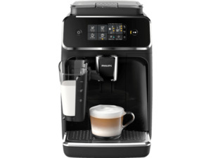 PHILIPS EP 2231/40 2200 LatteGo, Kaffeevollautomat, 1.8 Liter Wassertank, 15 bar, Matt-Schwarz/Klavierlack-Schwarz