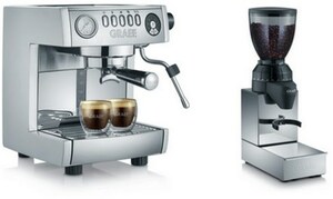 ES 850 Marchesa Siebträgermaschine + CM 850 Kaffeemühle edelstahl
