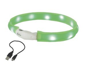 Nobby LED Leuchthalsband Visible breit grün 25 mm 70 cm Größe L