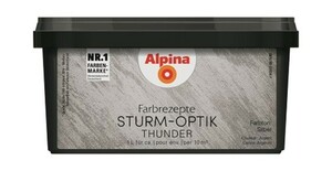 Alpina Effektfarbe Farbrezepte STURM-OPTIK silber 1 L