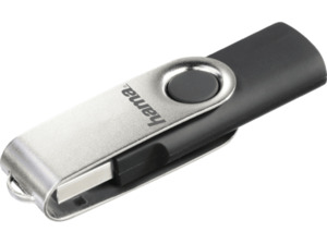 HAMA Rotate USB-Stick, 16 GB, 10 MB/s, Schwarz/Silber