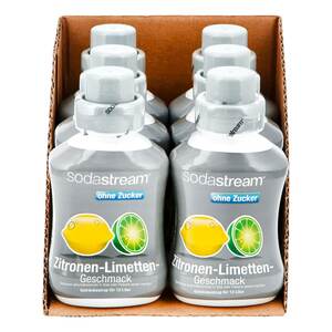 Sodastream Sirup Zitrone-Limette ohne Zucker 0,5 Liter, 6er Pack