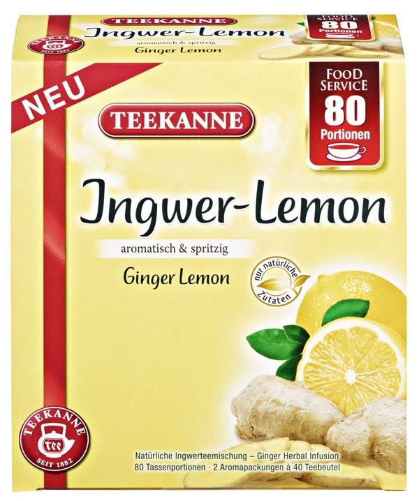 Bild 1 von Teekanne Früchtetee Ingwer Lemon Food Service 80 Teebeutel (120g)