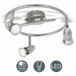 Design LED Deckenlampe 6W-12W Deckenlechte 230V Spot-Strahler GU10 modern chrom: 3 Strahler [Spirale]