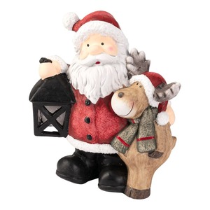 Deko-Weihnachtsmann mit Rentier, ca. 20x12x23cm
