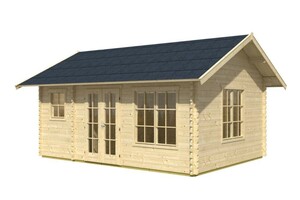 SKAN HOLZ Blockhaus Esbjerg 1 380x520 cm, Wandstärke 45 mm