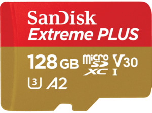 SANDISK Extreme Plus, Micro-SDXC SSD Speicherkarte, 128 GB, 170 MB/s