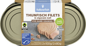 Followfish Thunfisch Filets in eigenem Saft 200G
