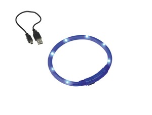 Nobby LED Leuchthalsband Visible Hals: 40 cm, Breite: 10 mm, blau