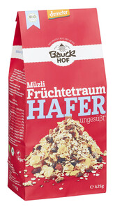 Bauckhof Demeter Bio Müzli Früchtetraum Hafer ungesüßt 425 g
