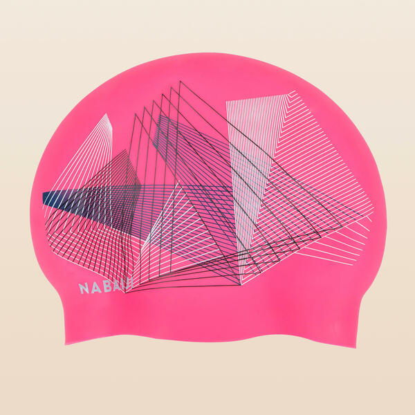 Bild 1 von Badekappe Silikon Volume Print Line pink