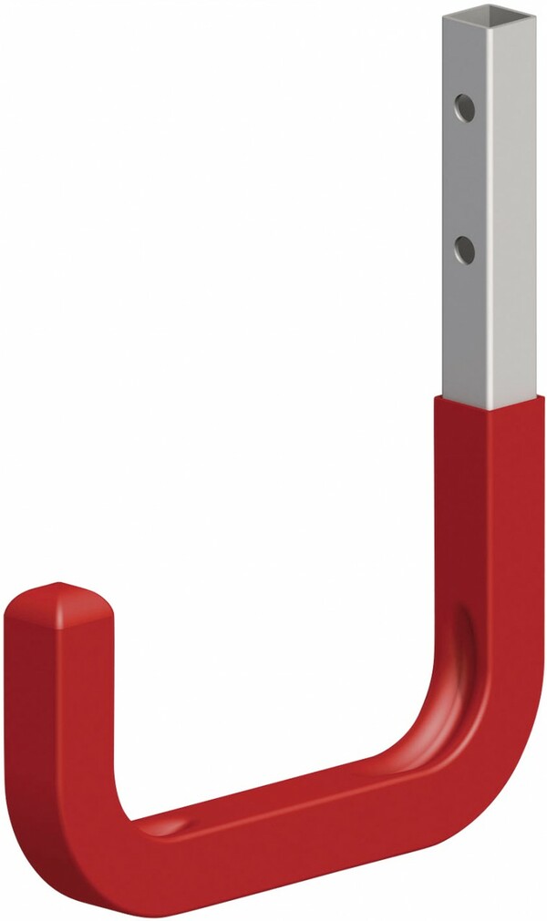 Bild 1 von alfer Wandhaken gummiert
, 
T 15 x H 21 cm, Stahl verzinkt rot