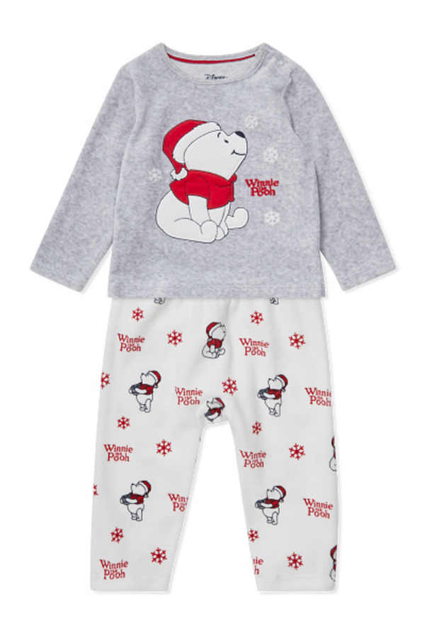 Bild 1 von C&A Winnie Puuh-Baby-Weihnachts-Pyjama-Bio-Baumwolle, Weiß, Größe: 62