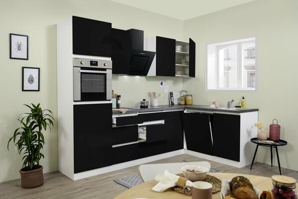 Bild 1 von Küchenblock Schwarz Hochglanz inkl. E-Geräte 'Premium'
