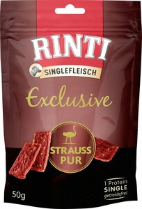 Rinti Hundesnack Singlefleisch Strauß pur
, 
50g
