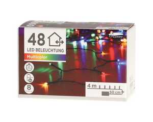 O'canny Outdoor LED-Lichterkette multicolor mit Timer & 8 Funktionen 7,60 m 48er