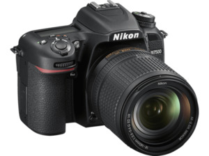 NIKON D7500 Kit Spiegelreflexkamera, 20.9 Megapixel, 4K/UHD, CMOS Sensor, WLAN, 18-140 mm Objektiv (AF-S, DX, ED, VR), Autofokus, Touchscreen, Schwarz