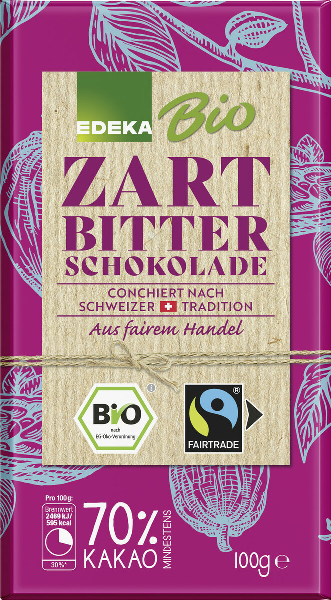 Bild 1 von EDEKA Bio Schweizer Zartbitterschokolade 70% 100G
