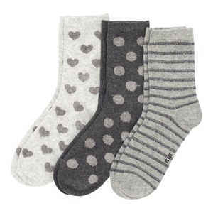 Damen-Socken mit Glitzer-Effekten, 3er-Pack