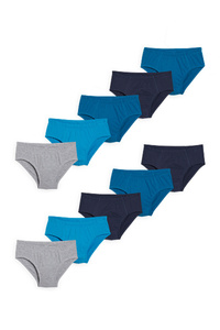 C&A Multipack 10er-Slip-Bio-Baumwolle, Blau, Größe: 122-128
