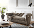 Bild 1 von Sofa Chesterfield 3-Sitzer 200x88 cm Vintage Taupe Couch