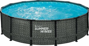 Summer Waves Pool Frame Dark Herringbone Print Elite 4,27 m x 1,07 m