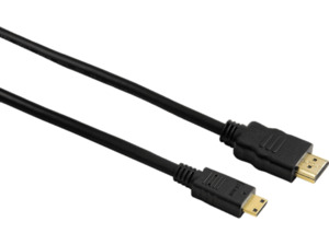 HAMA High Speed HDMI Stecker Typ A auf C (Mini) 2 m, HDMI-Kabel, Schwarz