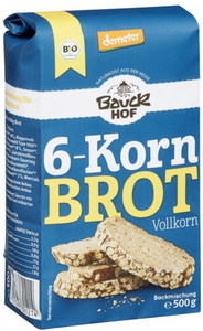 Bauckhof Demeter Bio 6-Korn Brot Backmischung 500g