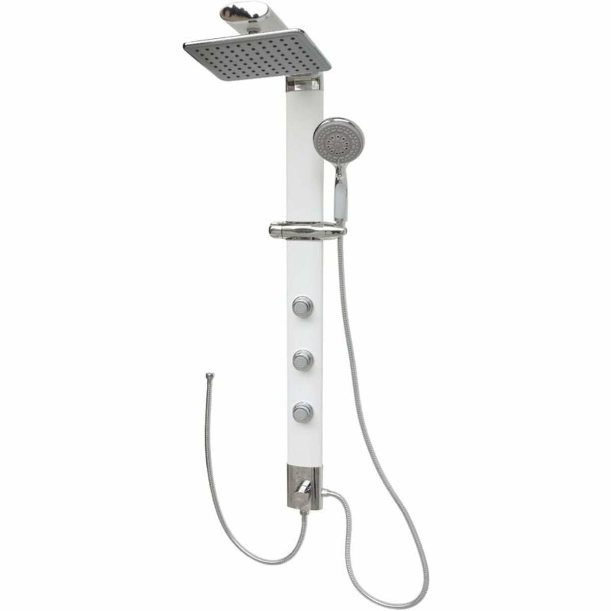Bild 1 von Duschsäule Weiß Eckmontage Duschpaneel ohne Armatur Regendusche Massagedüsen Duschsystem Duschset Überkopfbrause