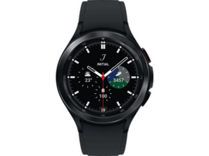 SAMSUNG Galaxy Watch4, Classic, BT, 46 mm Smartwatch Edelstahl Fluorkautschuk, M/L, Black