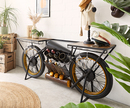 Bild 1 von Bar Motorrad 170x70 cm Mangoholz und Metall Schwarz und Gold