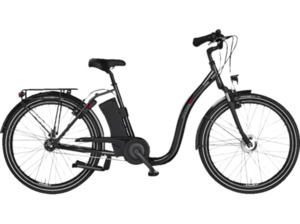 PROPHETE GENIESSER 22.ESC.20 Citybike (Laufradgröße: 26 Zoll, Rahmenhöhe: 46 cm, Damen-Rad, 374 Wh, Schwarz)