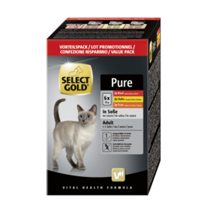 SELECT GOLD Adult Pure in Soße Multipack 6x85g