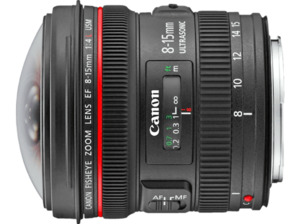 CANON EF 8-15mm f/4L Fisheye USM 8 mm - 15 f/4 EF, L-Reihe, (Objektiv für Canon EF-Mount, Schwarz)