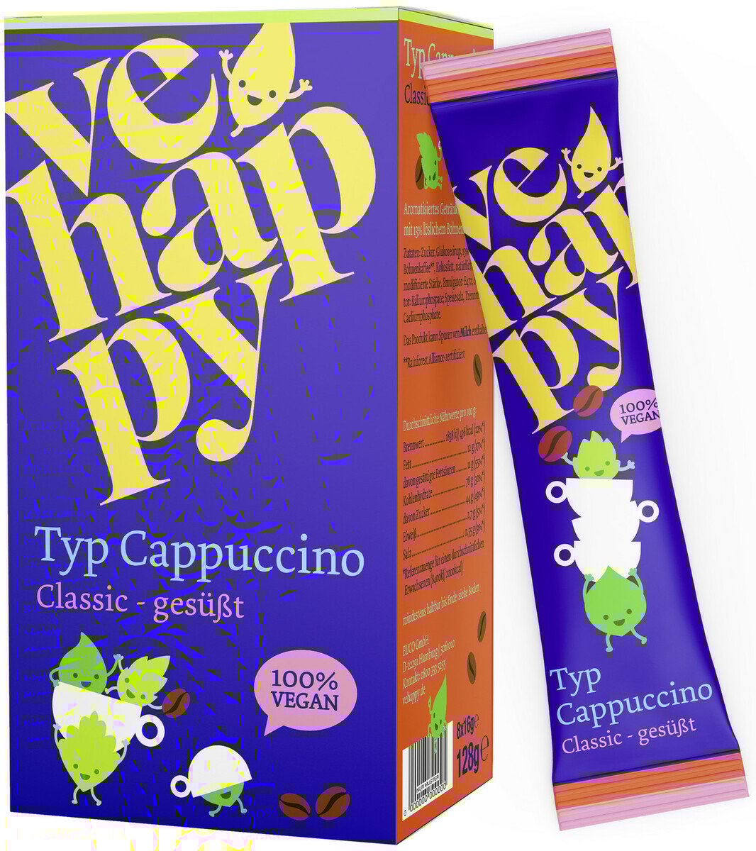 Bild 1 von vehappy Cappuccino Vegan Klassik 8x16G